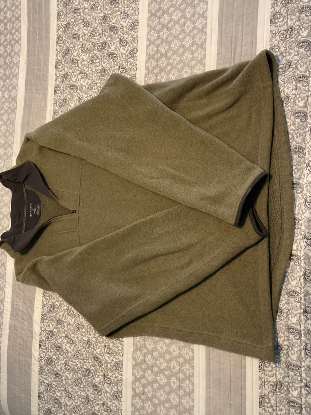 Simms Olive Green Zip-Up Pullover Jacket
